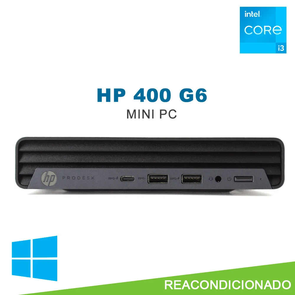 Mini Pc Hp 400 G6, Core I3 10Th Gen, 8Gb Ram / Ssd 256.